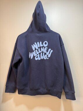 Wilo Wellness Club Graphic Hoodie & Legging Set Navy Blue NWT S/XS
